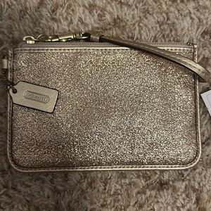 Coach Gold Glitter Wristlet